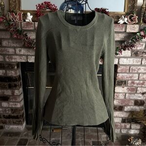 Marled Ribbed Long Bell Sleeve